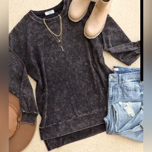 Round Neck Mineral Wash Tunic